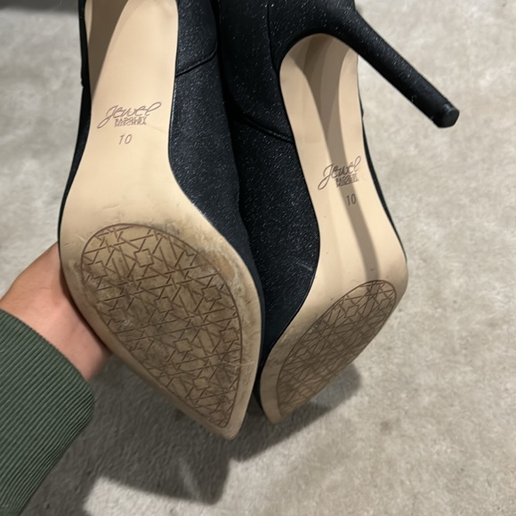 Jewel Badgley Mischka Marabel ankle booties glitter black womens 10 - Picture 7 of 11